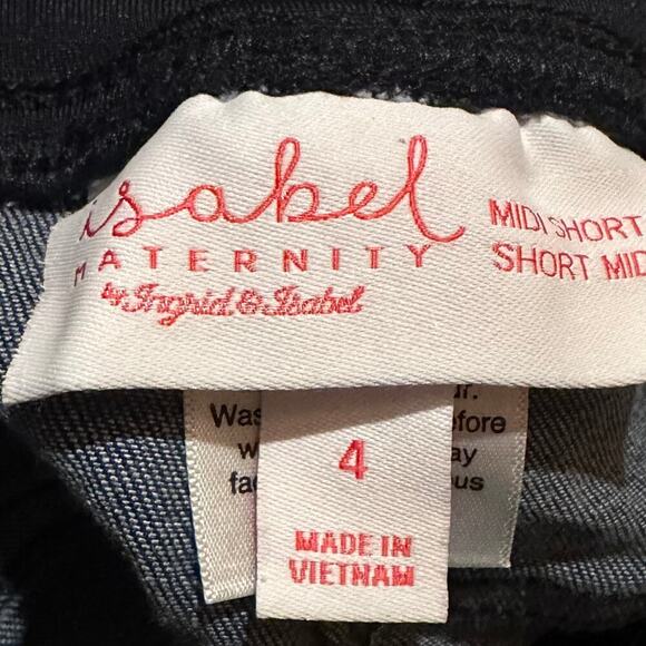 Isabel Maternity Roll Cuff Denim Shorts Women's Maternity Size 4 - Picture 2 of 7